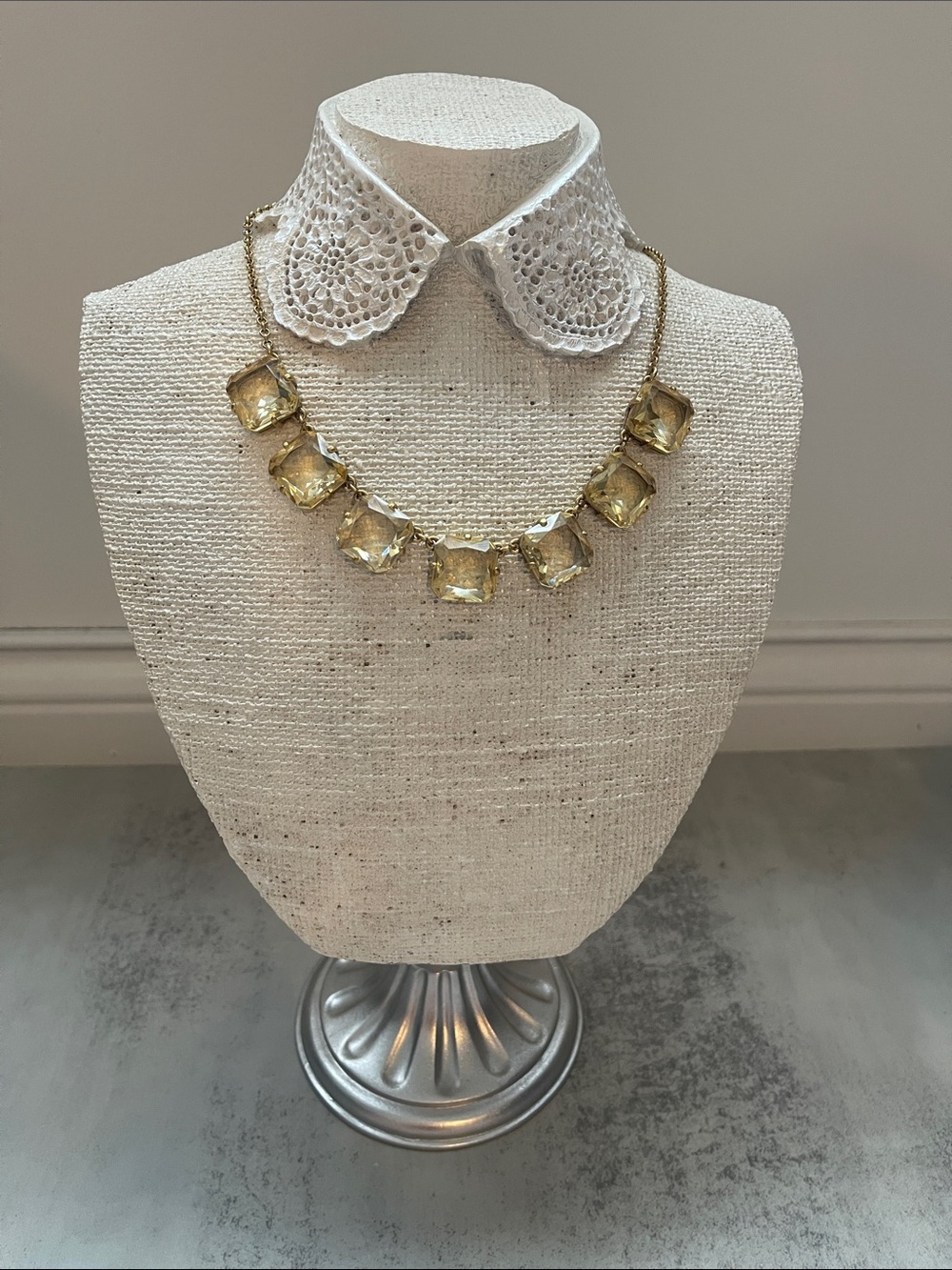J. Crew Gold-Tone Yellow Crystal Statement Necklace